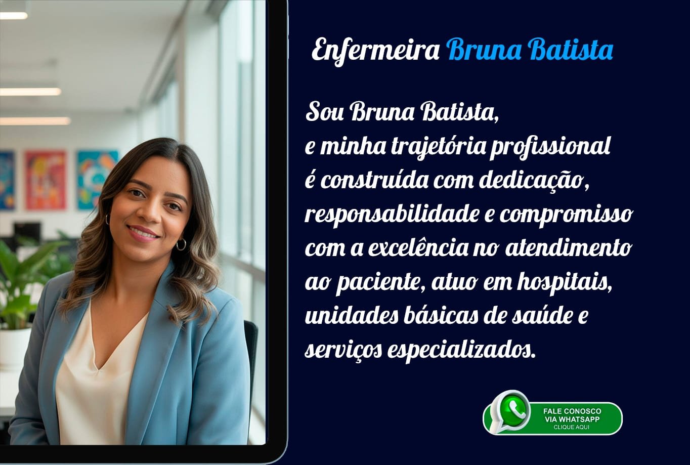 Site antigo da Enfermeira Bruna Batista, layout amador