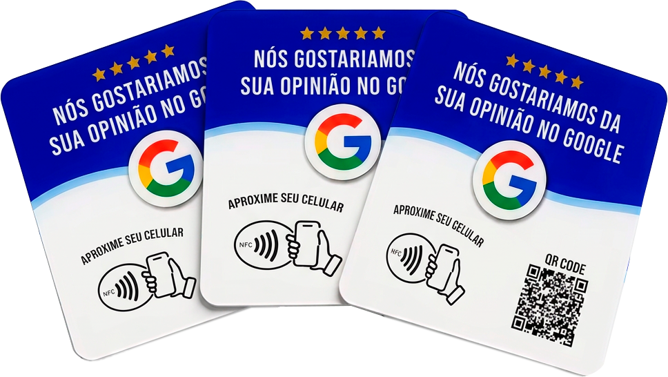 3 placas NFC com QR Code