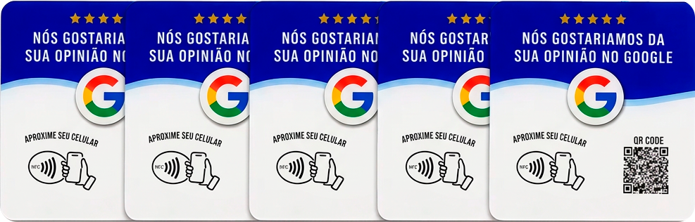 5 placas NFC com QR Code